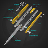 Youth Bird Serrated Pocket Knife (3''+14C28N+G10)-Crossbar Lock-Thumb stud-G053